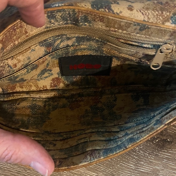 HOBO Vintage Cognac Leather Chain Strap Clutch Wristlet Purse - Picture 5 of 8